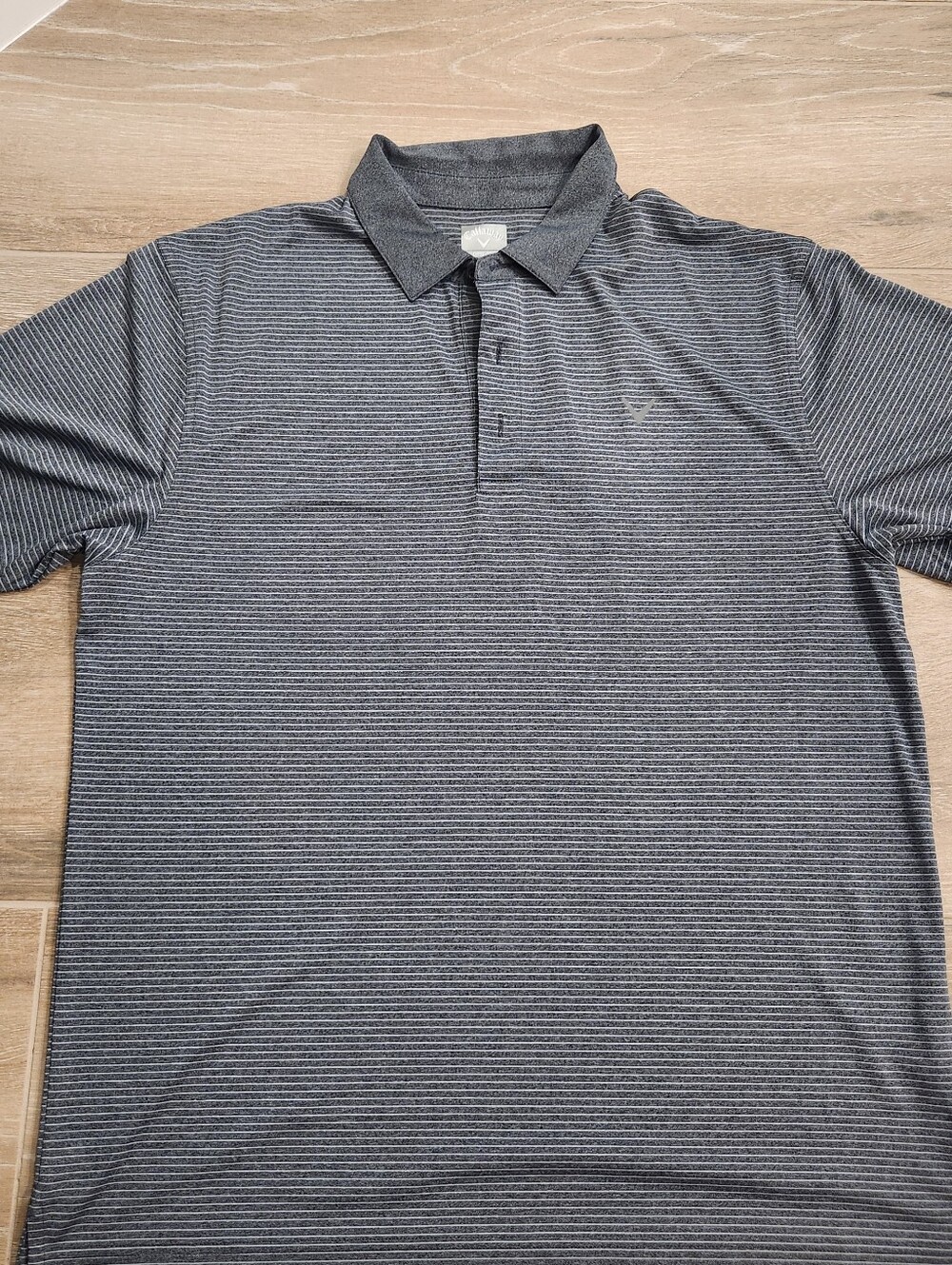 Callaway Men's Charcoal Grey Striped Performance Polo